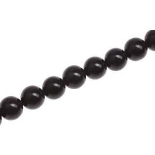 Stone Black obsidian round beads / 12mm.
