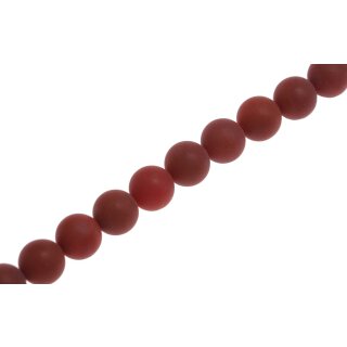 Stone Red line agate matt round beads / 12mm.
