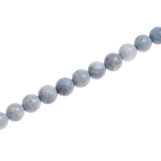 Stein Perlen Calsit blue faceted round beads / 10mm.