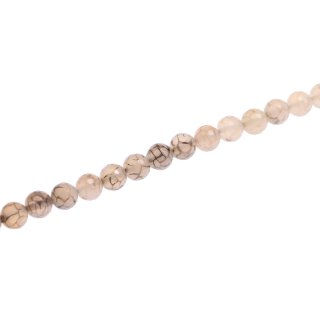 Stone Grey agate faceted round beads / 12mm.