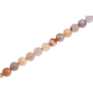 Stein Perlen grey agate faceted round beads / 10mm.