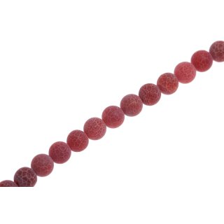 Stone Red line agate matt round beads / 10mm.