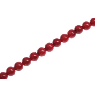 Stein Perlen dark red bamboo coral round beads / 10mm.