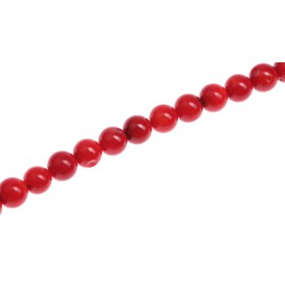 Stone red bamboo coral round beads / 10mm.