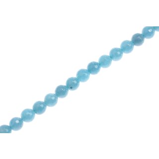 Stone Calsit blue faceted round beads / 8mm.