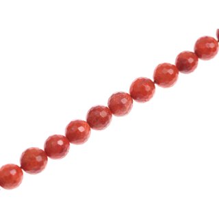 Stone sponge coral faceted round beads / 8mm.