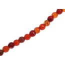Stone Red line agate faceted round beads / 8mm.