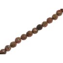 Stone Unakite faceted round beads / 8mm.
