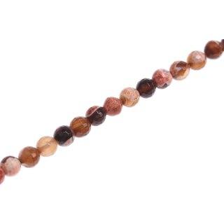 Stone pink agate faceted round beads / 8mm.