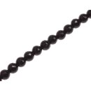 Stein Perlen black agate faceted round beads / 8mm.