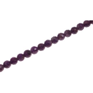 Stone amethyst faceted round beads / 8mm.