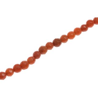 Stone red aventurine faceted round beads / 8mm.