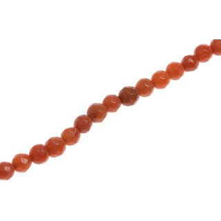 Stein Perlen red aventurine faceted round beads / 8mm.