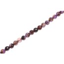 Stone purple agate faceted round beads / 8mm.