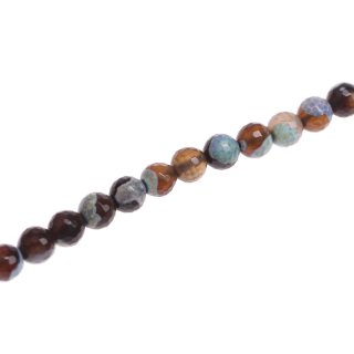 Stone blue agate faceted round beads / 8mm.