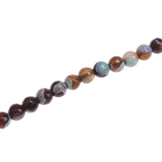 Stein Perlen blue agate faceted round beads / 8mm.
