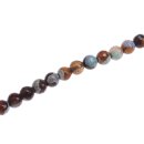 Stone blue agate faceted round beads / 8mm.