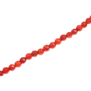 Stone Carnelian faceted round beads / 8mm.