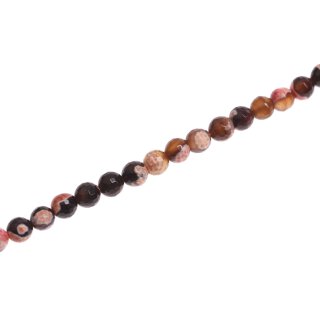 Steinperlen agate pink-brown faceted round beads / 8mm.