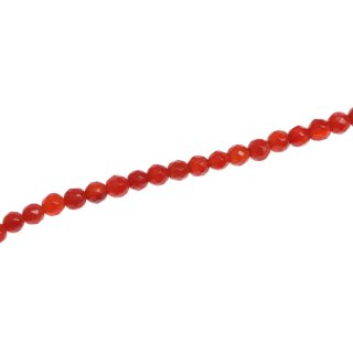 Stone Carnelian faceted round beads / 6mm.