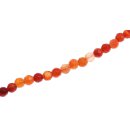 Stone red line agate faceted round beads / 6mm.