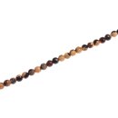 Stone Brown-orange agate faceted round beads / 6mm.