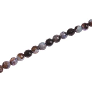Stone Purple agate faceted round beads / 6mm.