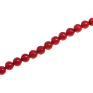 Stone red bamboo coral round beads / 6mm.