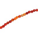 Stone red line agate faceted round beads / 6mm.