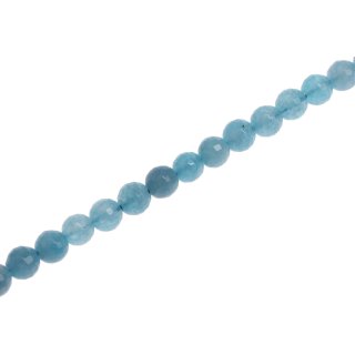 Steinperlen Calcite blue faceted round beads / 6mm.