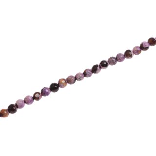 Stone purple agate faceted round beads / 6mm.