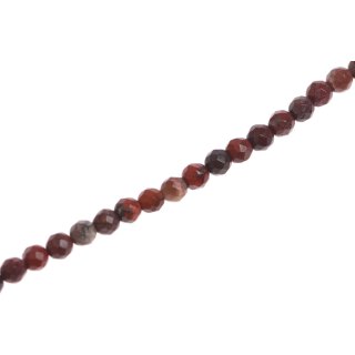 Stone Red leopard faceted round beads / 4mm.