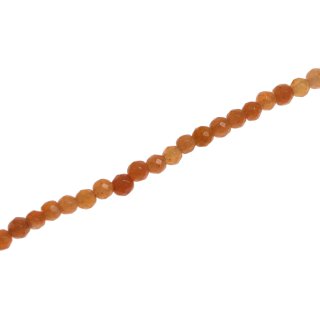 Stone Honey jade faceted round beads / 4mm.