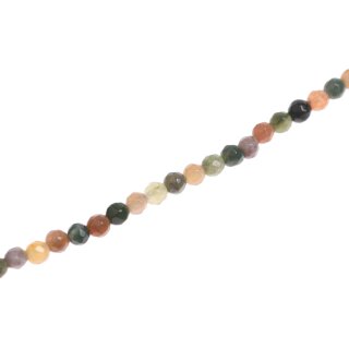 Stone Agate mix faceted round beads / 4mm.