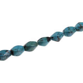 Steinperlen Turquoise  twisted  / 25mm.