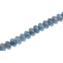 Stone Aquamarine sea blue faceted saucer   / 11x6mm.