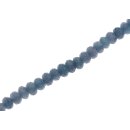 Stone Aquamarine sea blue faceted saucer   / 7x4mm.