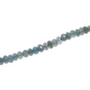 Stone Aquamarine faceted saucer   / 7x4mm.