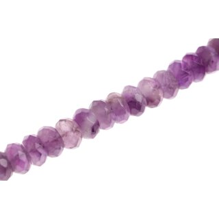 Stone Amethyst faceted saucer   / 12x6mm.