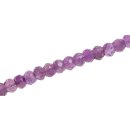 Stone Amethyst faceted saucer   / 8x5mm.