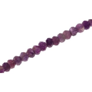 Stone Amethyst faceted saucer   / 6x4mm.