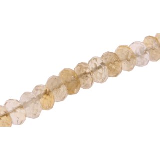 Steinperlen citrine faceted saucer   / 12x8mm.