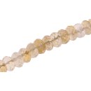Stone citrine faceted saucer   / 12x8mm.