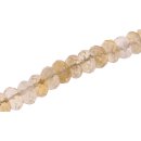 Steinperlen citrine faceted saucer   / 12x8mm.