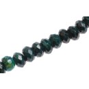 Steinperlen dye calcite green faceted saucer   / 12x8mm.