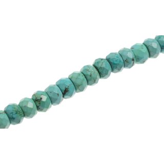 Stone SYN. Turquoise saucer   / 10x6mm.