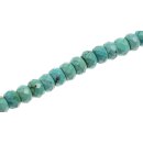Stone SYN. Turquoise saucer   / 10x6mm.