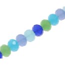 Steinperlen dye mix color faceted saucer   / 15x12mm.