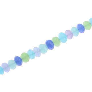 Stone dye mix color faceted saucer   / 10x6mm.