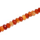 Stone Red line agate faceted saucer   / 10x6mm.